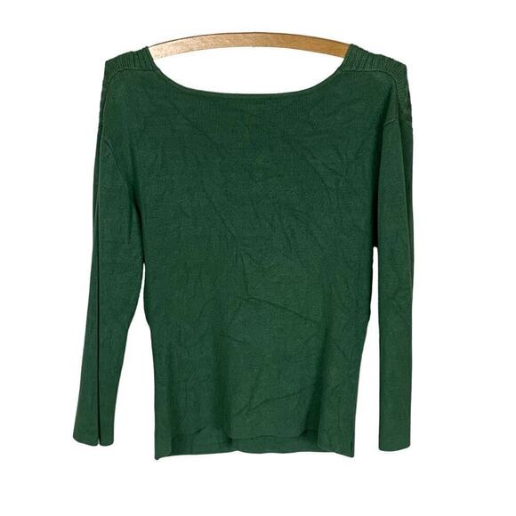 Bandolino Green Twist Front Ribbed Sweater Size L - Picture 3 of 9